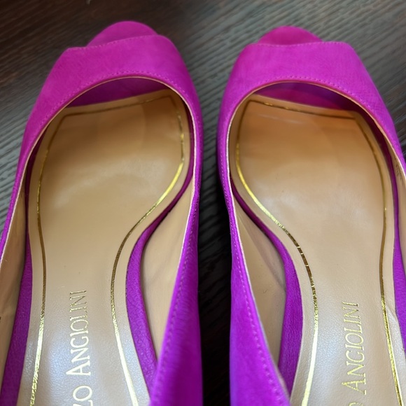 Enzo Angiolini Eagelabelle Pink Open Toe Pumps - Picture 8 of 16
